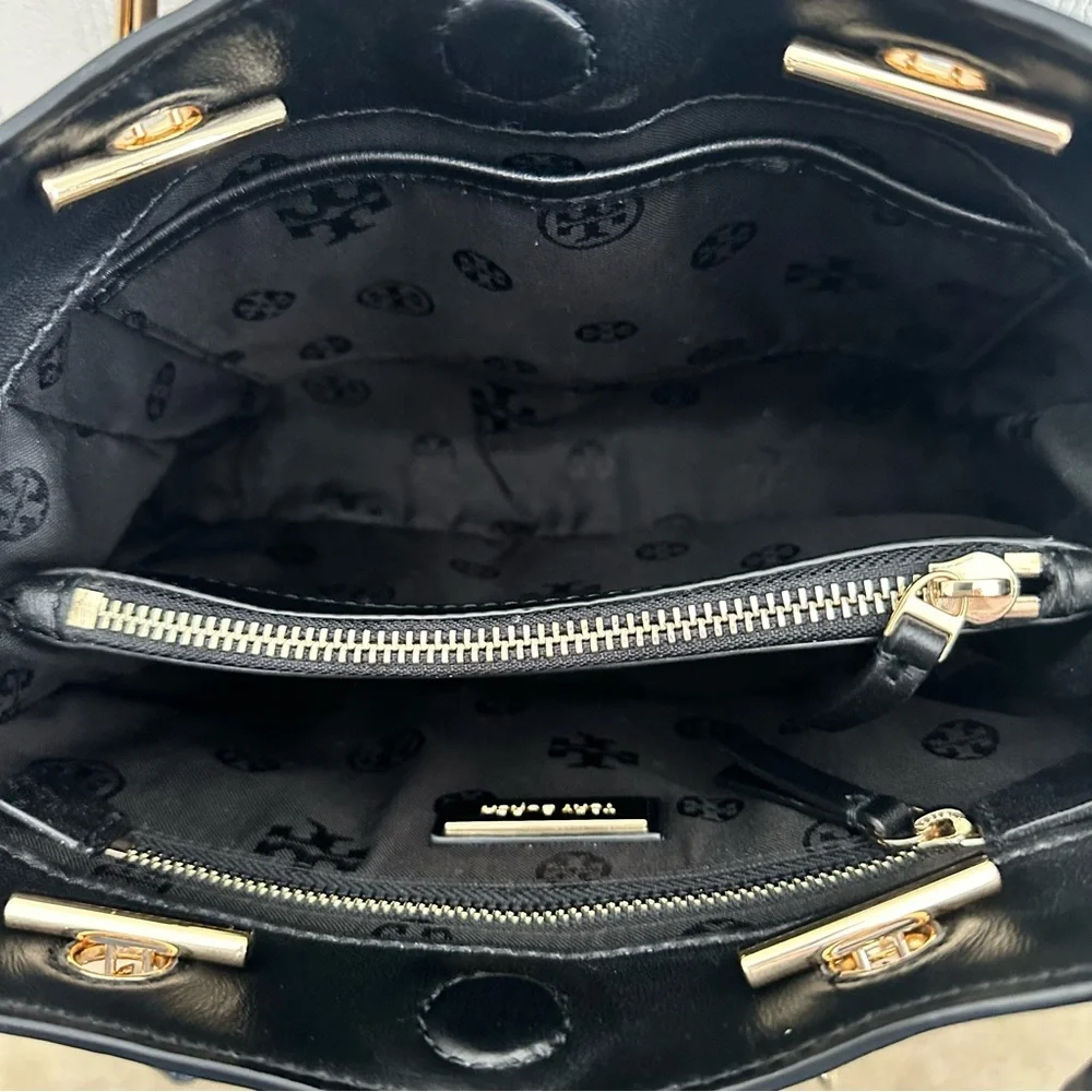 Tory Burch Carter Small Tote‎ Crossbody Bag in Black VGUC